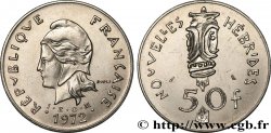 NUOVO EBRIDI (VANUATU dopo1980) 50 Francs I. E. O. M. Marianne / masque 1972 Paris 