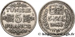 TUNISIA - Protettorato Francese 5 Francs AH 1353 1934 Paris 