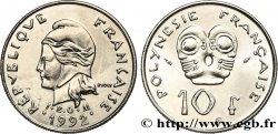FRANZÖSISCHE-POLYNESIEN 10 Francs I.E.O.M Marianne 1992 Paris
