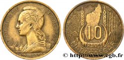 MADAGASCAR French Union 10 Francs 1953 Paris
