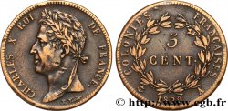 COLONIAS FRANCESAS - Charles X, para Guayana 5 Centimes Charles X 1829 Paris - A
