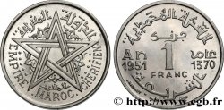 MARUECOS - PROTECTORADO FRANCÉS 1 Franc AH 1370 1951 