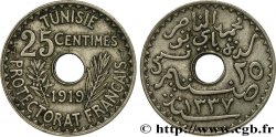 TUNISIE - PROTECTORAT FRANÇAIS 25 Centimes AH1337 1919 Paris TTB+ 