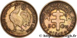 AFRICA EQUATORIALE FRANCESE - Forze Francesi Liberi 50 Centimes 1943 Prétoria 