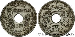 TUNISIA - Protettorato Francese 5 Centimes AH1350 1931 Paris 