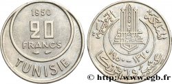 TUNISIE - PROTECTORAT FRANÇAIS 20 Francs AH1370 1950 Paris SUP 