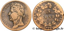 COLONIES FRANÇAISES - Charles X, pour la Guyane et le Sénégal 5 Centimes Charles X 1825 Paris - A