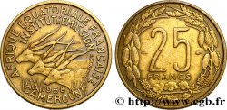 AFRICA ECUATORIAL FRANCESA - CAMERUN 25 Francs antilopes 1958 Paris