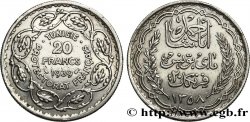 TUNESIEN - Französische Protektorate  20 Francs au nom du  Bey Ahmed an 1358 1939 Paris