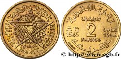 MAROC - PROTECTORAT FRANÇAIS 2 Francs AH 1364 1945 Paris