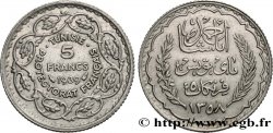 TUNISIA - FRENCH PROTECTORATE 5 Francs AH 1358 1939 Paris AU 