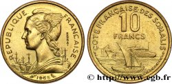 CÔTE FRANÇAISE DES SOMALIS Essai de 10 Francs Marianne / port 1965 Paris