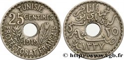 TUNEZ - Protectorado Frances 25 Centimes AH1337 1919 Paris