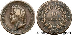 COLONIE FRANCESI - Luigi Filippo, per Isole Marchesi 10 Centimes Louis-Philippe 1844 Paris 