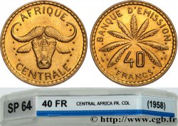 ÁFRICA CENTRAL Épreuve de 40 Francs de George Lay 1958 Paris
