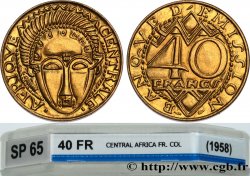 CENTRAL AFRICA Épreuve de 40 Francs de Corbin Banque d’Émission de l’Afrique Centrale 1958 Paris