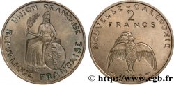 NOUVELLE CALÉDONIE Essai de 2 Francs avec listel en relief 1948 Paris