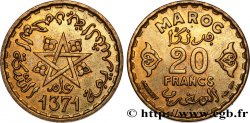 MARUECOS - PROTECTORADO FRANCÉS 20 Francs AH 1371 1952 Paris