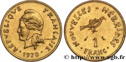 NEW HEBRIDES (VANUATU since 1980) 1 Franc Marianne / oiseau 1970 Paris