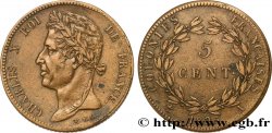 COLONIES FRANÇAISES - Charles X, pour la Guyane et le Sénégal 5 Centimes Charles X 1825 Paris - A