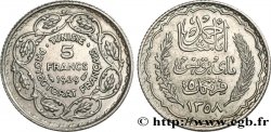 TUNEZ - Protectorado Frances 5 Francs AH 1358 1939 Paris
