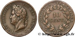 COLONIE FRANCESI - Luigi Filippo, per Isole Marchesi 10 Centimes 1844 Paris 