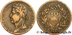 COLONIE FRANCESI - Carlo X, per Martinica e Guadalupa 10 Centimes Charles X 1827 La Rochelle - H 