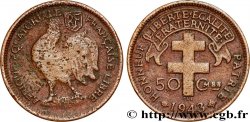 AFRICA ECUATORIAL FRANCESA - Fuerzas Francesas Libras 50 Centimes 1943 Prétoria