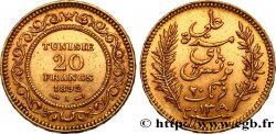 OR D INVESTISSEMENT 20 Francs or Bey Ali AH1310 1892 Paris