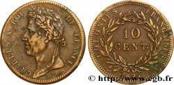 COLONIAS FRANCESAS - Charles X, para Guayana y Senegal 10 Centimes Charles X 1825 Paris - A