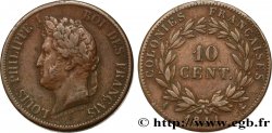 COLONIAS FRANCESAS - Louis-Philippe para Guadalupe 10 centimes 1841 Paris