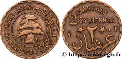 LIBANO 2 Piastres Syriennes Cèdre du Liban 1924 Paris 