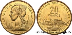 DSCHIBUTI - Französisches Afar- und Issa-Territorium Essai de 20 Francs Marianne / port 1968 Paris