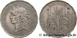 GUADELOUPE Bon pour 1 Franc indien caraïbe / canne à sucre 1921 