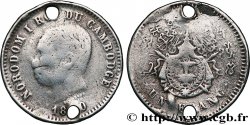 CAMBODGE - ROYAUME DU CAMBODGE - NORODOM Ier 1 Franc frappe frustre 1860 Bruxelles