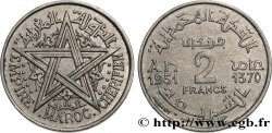 MAROC - PROTECTORAT FRANÇAIS 2 Francs Empire Chérifien - Maroc AH1370 1951 Paris