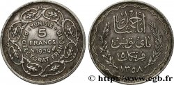 TUNISIA - French protectorate 5 Francs AH 1358 1939 Paris