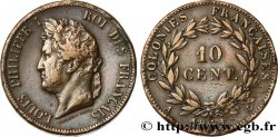 COLONIES FRANÇAISES - Louis-Philippe pour la Guadeloupe 10 Centimes 1841 Paris