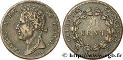 COLONIES FRANÇAISES - Charles X, pour la Guyane 5 Centimes Charles X 1828 Paris - A