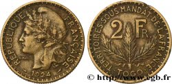 TOGO - FRANZÖSISCHE MANDAT 2 Francs 1924 Paris