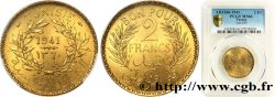 TUNISIA - French protectorate Bon pour 2 Francs sans le nom du Bey AH1360 1941 Paris