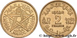 MARUECOS - PROTECTORADO FRANCÉS 2 Francs AH 1364 1945 Paris