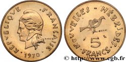 NOUVELLES HÉBRIDES (VANUATU depuis 1980) Essai de 5 Francs 1970 Paris
