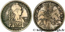 INDOCHINE FRANÇAISE 20 Centièmes 1941 San Francisco TTB 