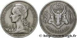 MADAGASCAR French Union 5 Francs 1953 Paris