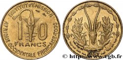 AFRICA FRANCESA DEL OESTE - TOGO 10 Francs masque / antilope 1957 Paris EBC 