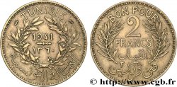 TUNEZ - Protectorado Frances Bon pour 2 Francs sans le nom du Bey AH1360 1941 Paris