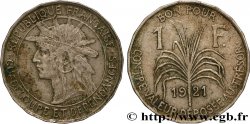 GUADELUPA Bon pour 1 Franc indien caraïbe / canne à sucre 1921  