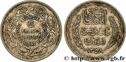 TUNISIE - PROTECTORAT FRANÇAIS 5 Francs AH 1358 1939 Paris