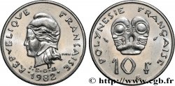FRENCH POLYNESIA 10 Francs I.E.O.M Marianne 1982 Paris